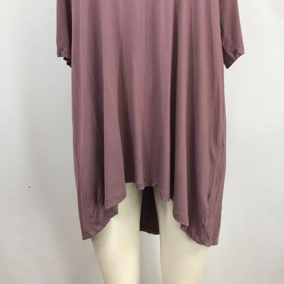 SUPER SOFT BY TORRID. WOMEN'S 1 - ROSE TAUPE TUNIC SUPER SOFT V-NECK HILO SHIRT - Picture 3 of 8